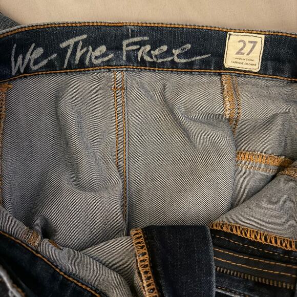 Free People We The People Dark Blue High Waisted Skinny Jeans- 27 - Picture 4 of 9